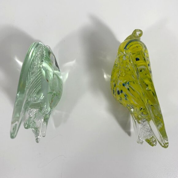 Set Of 2 Glass Angel Fish Figurines Paperweights Art Glass Decor Sculptures - Picture 7 of 11